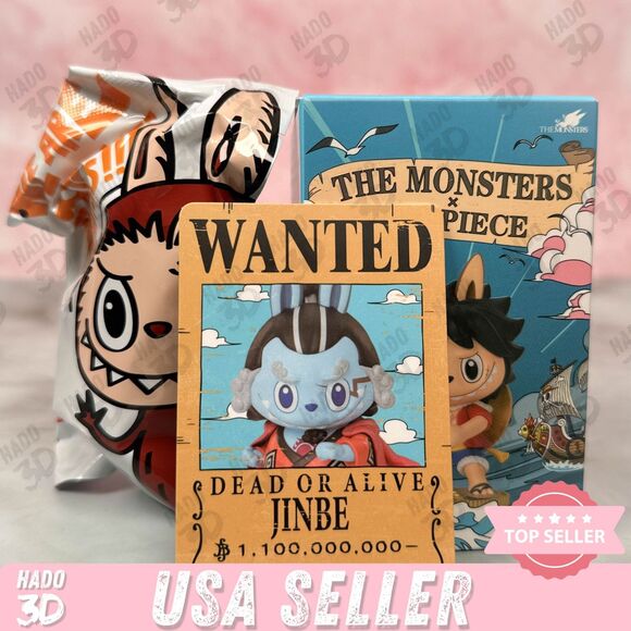 Labubu JINBE POP MART - The Monsters x One Piece Figure Toy Doll JINBE - Picture 1 of 7